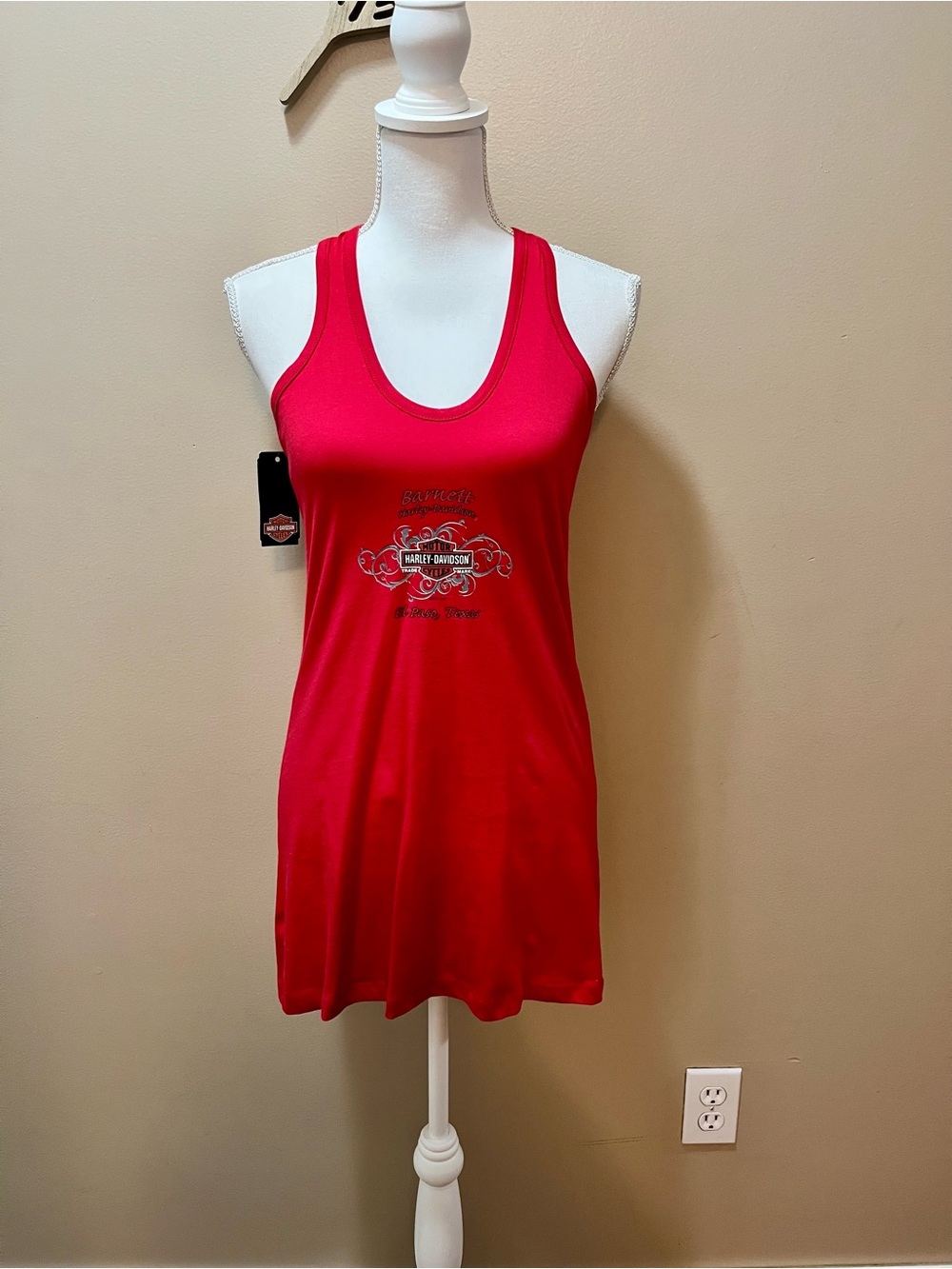 NWT Harley-Davidson Red Racerback Tank Top Dress with Logo Size Medium
